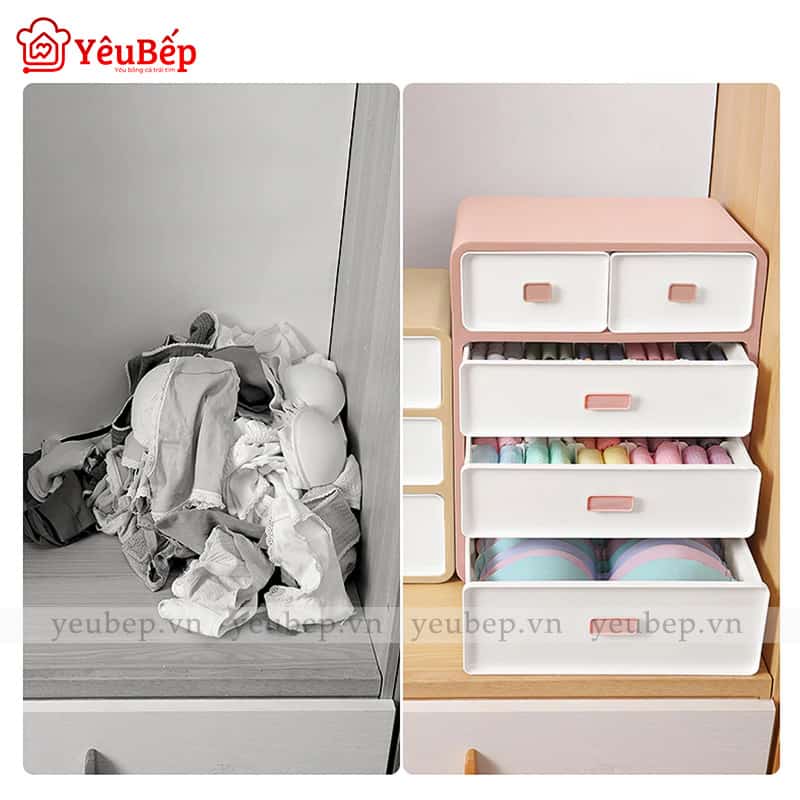 Tủ Nhựa Đựng Đồ Lót 2 Ngăn, 3 Ngăn Tiện Lợi