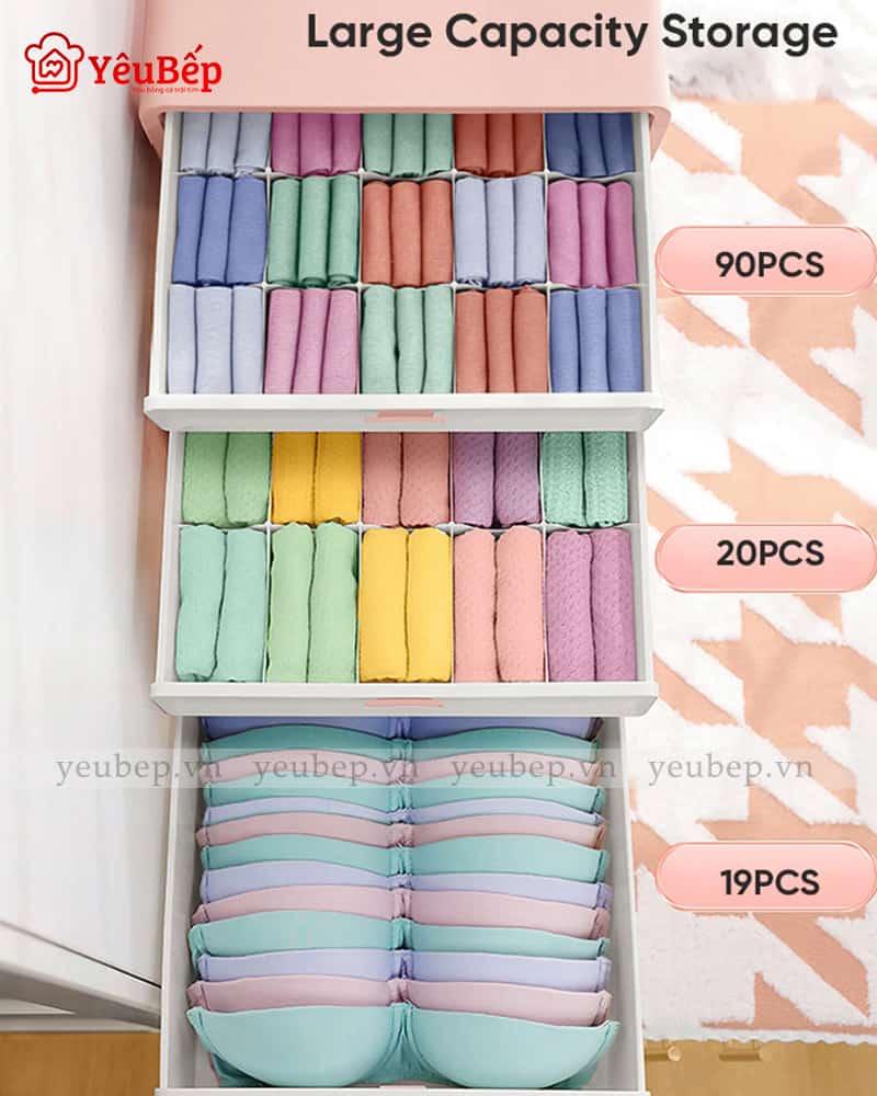 Tủ Nhựa Đựng Đồ Lót 2 Ngăn, 3 Ngăn Tiện Lợi