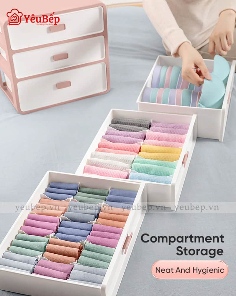 Tủ Nhựa Đựng Đồ Lót 2 Ngăn, 3 Ngăn Tiện Lợi