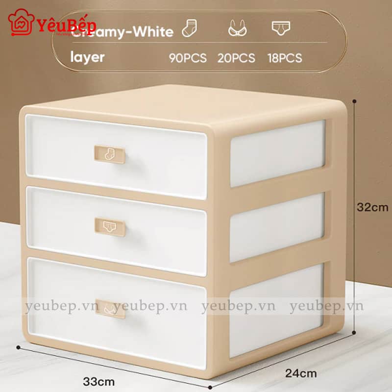 Tủ Nhựa Đựng Đồ Lót 2 Ngăn, 3 Ngăn Tiện Lợi