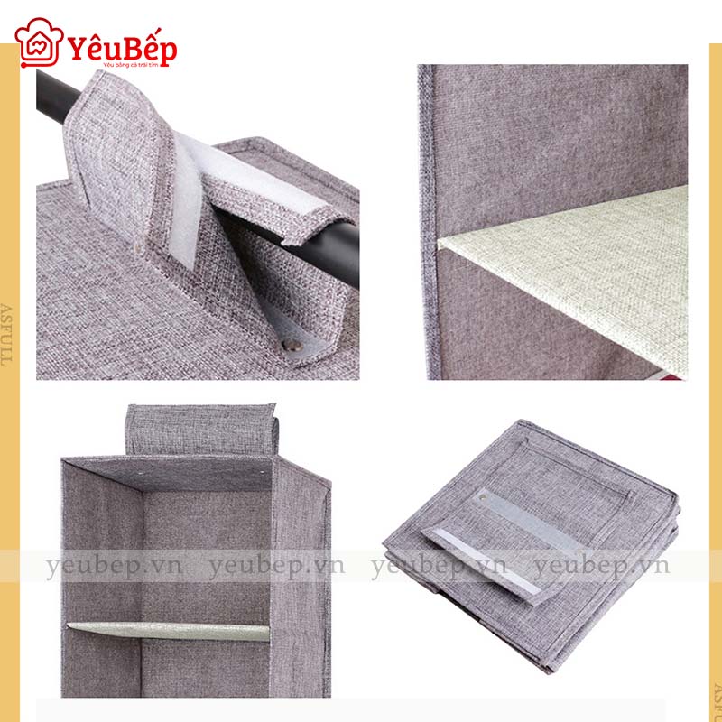 Túi Đựng Đồ, Quần Áo Nhiều Ngăn Treo Tủ Thông Minh Bằng Vải