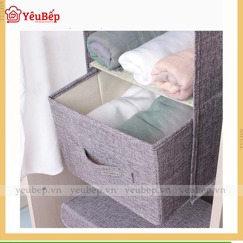 Túi Đựng Đồ, Quần Áo Nhiều Ngăn Treo Tủ Thông Minh Bằng Vải