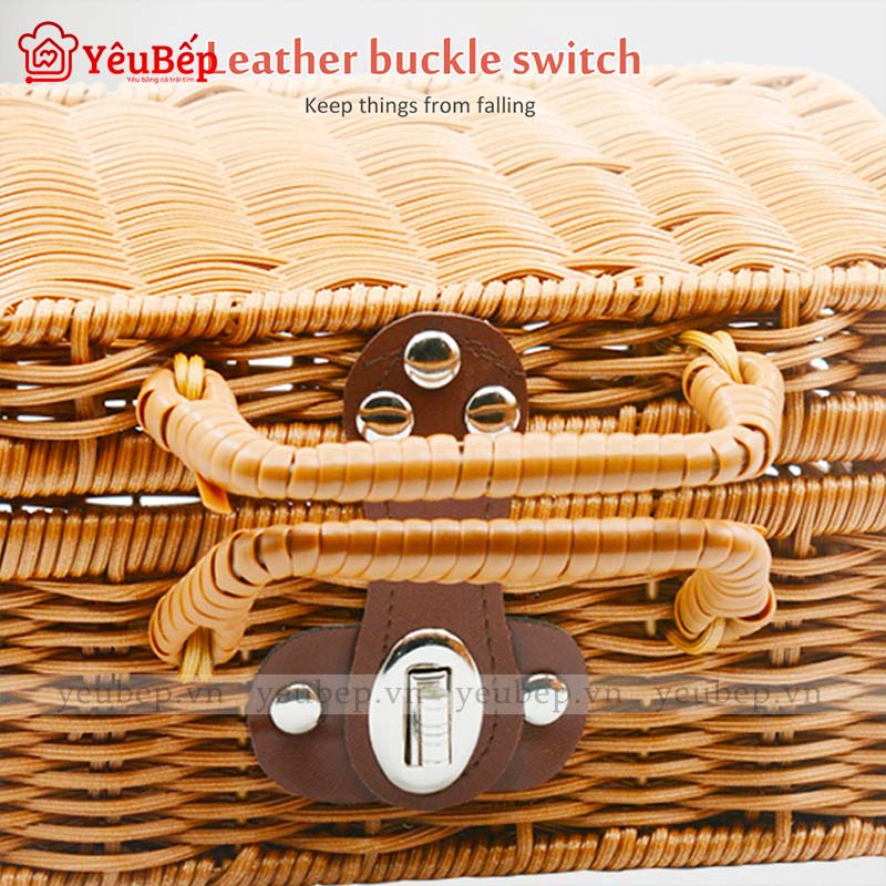 Vali Đựng Quần Áo Bằng Mây Tre Đan Phong Cách Vintage