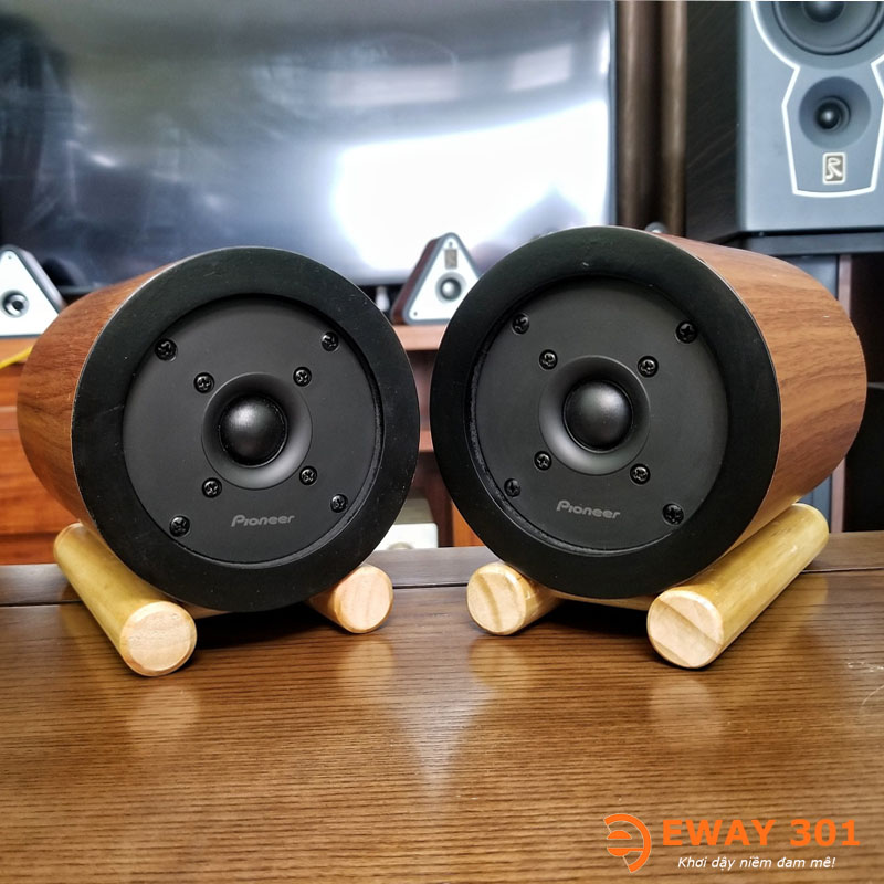 Cặp Loa Treble Pioneer P03 Lắp Vỏ Gỗ Hình Trụ
