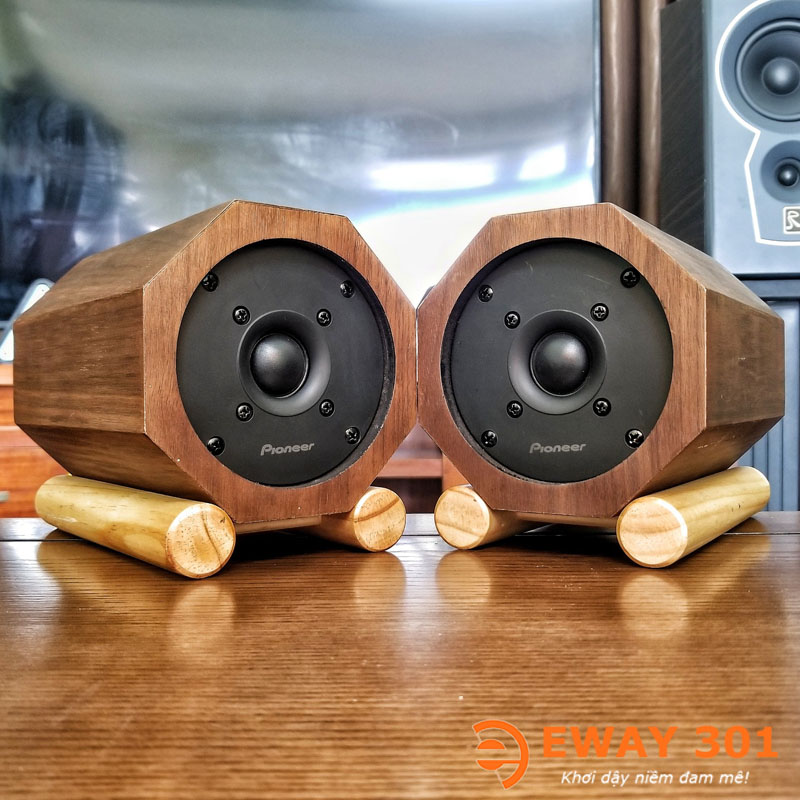 Cặp Loa Treble Pioneer P03 Lắp Vỏ Gỗ Bát Giác Độc Đáo