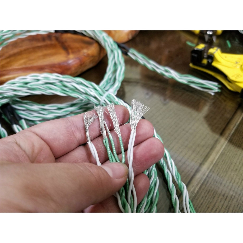 Bộ Dây Loa Quân Sự Đồng Mạ Bạc Tết 4 Lõi (Bộ 2.5m - 2 vế 5m)