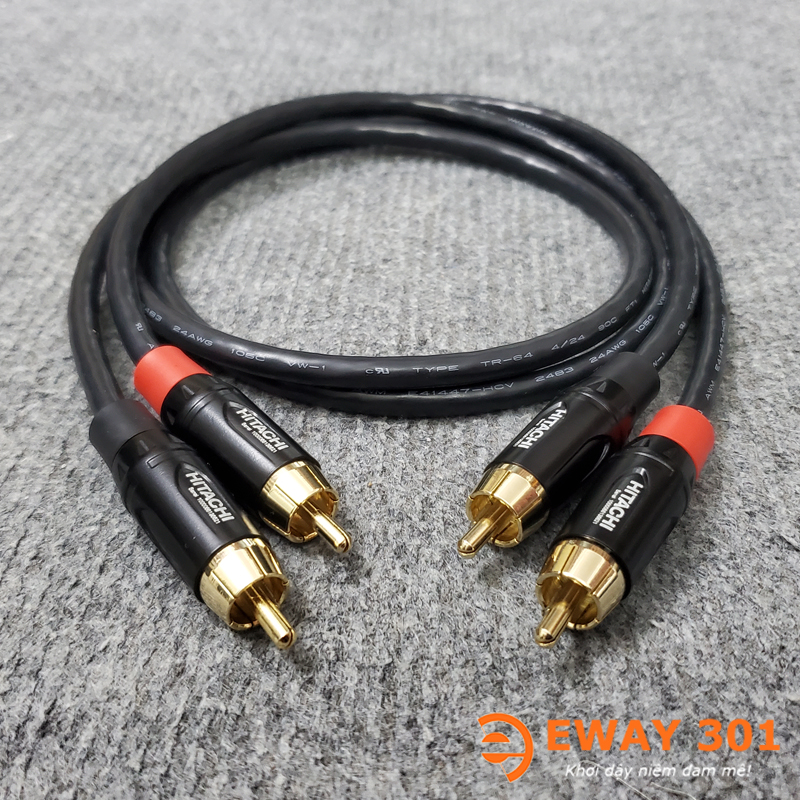 Cặp Dây Tín Hiệu Âm Thanh 2 AV ra 2 AV Hitachi Bãi Nhật - Dài 1m