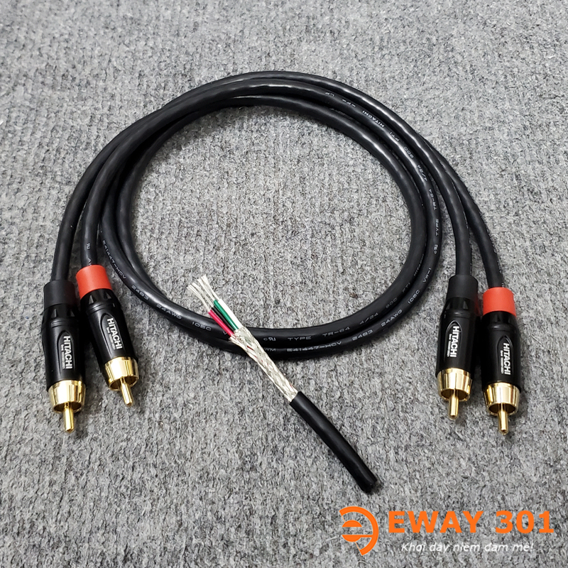 Cặp Dây Tín Hiệu Âm Thanh 2 AV ra 2 AV Hitachi Bãi Nhật - Dài 1m