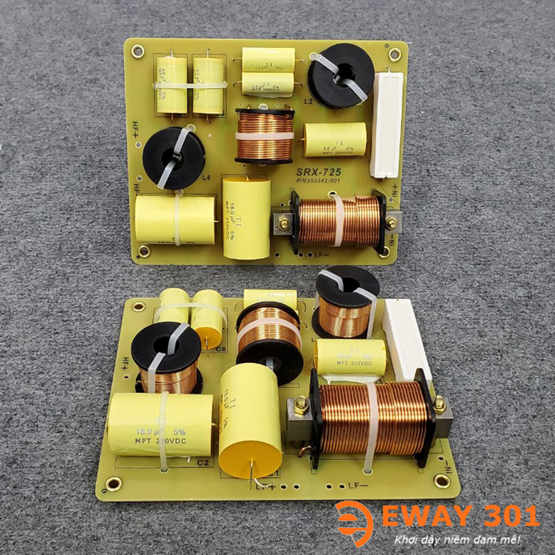 Bộ Mạch Phân Tần Loa Full Đôi SRX-725 - Mạch Phân Tần Loa 2 Bass 1 Treble - Tặng Dây Dẫn Xịn Hàn Sẵn Vào Mạch