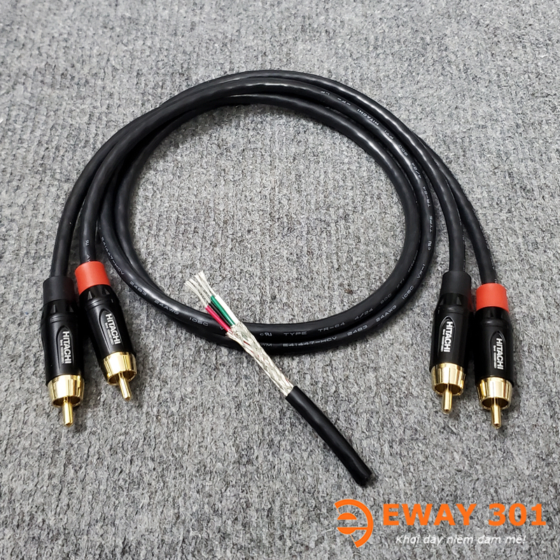 Dây Tín Hiệu 2 AV/RCA ra 2 AV/RCA Hitachi Hàng Bãi Nhật Xịn