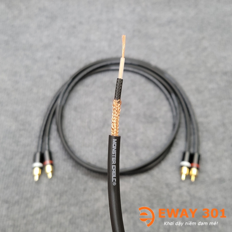 Cặp Dây AV/RCA Đồng Trục Monster Cable Siêu Chống Nhiễu Lõi Đồng Xịn