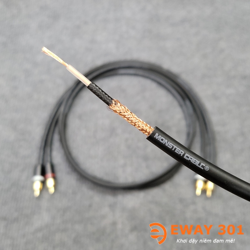 Cặp Dây AV/RCA Đồng Trục Monster Cable Siêu Chống Nhiễu Lõi Đồng Xịn