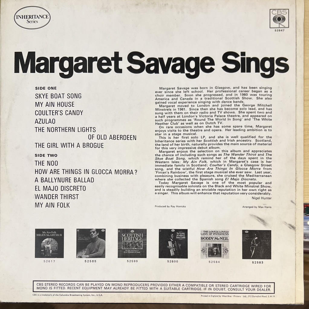vinyl Margaret Savage – Margaret Savage Sings