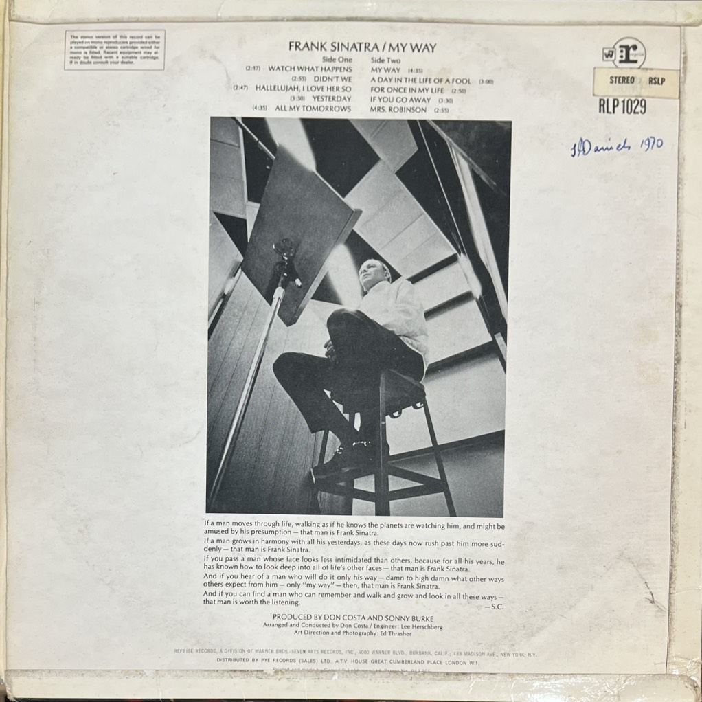 thuê vinyl Frank Sinatra – My Way