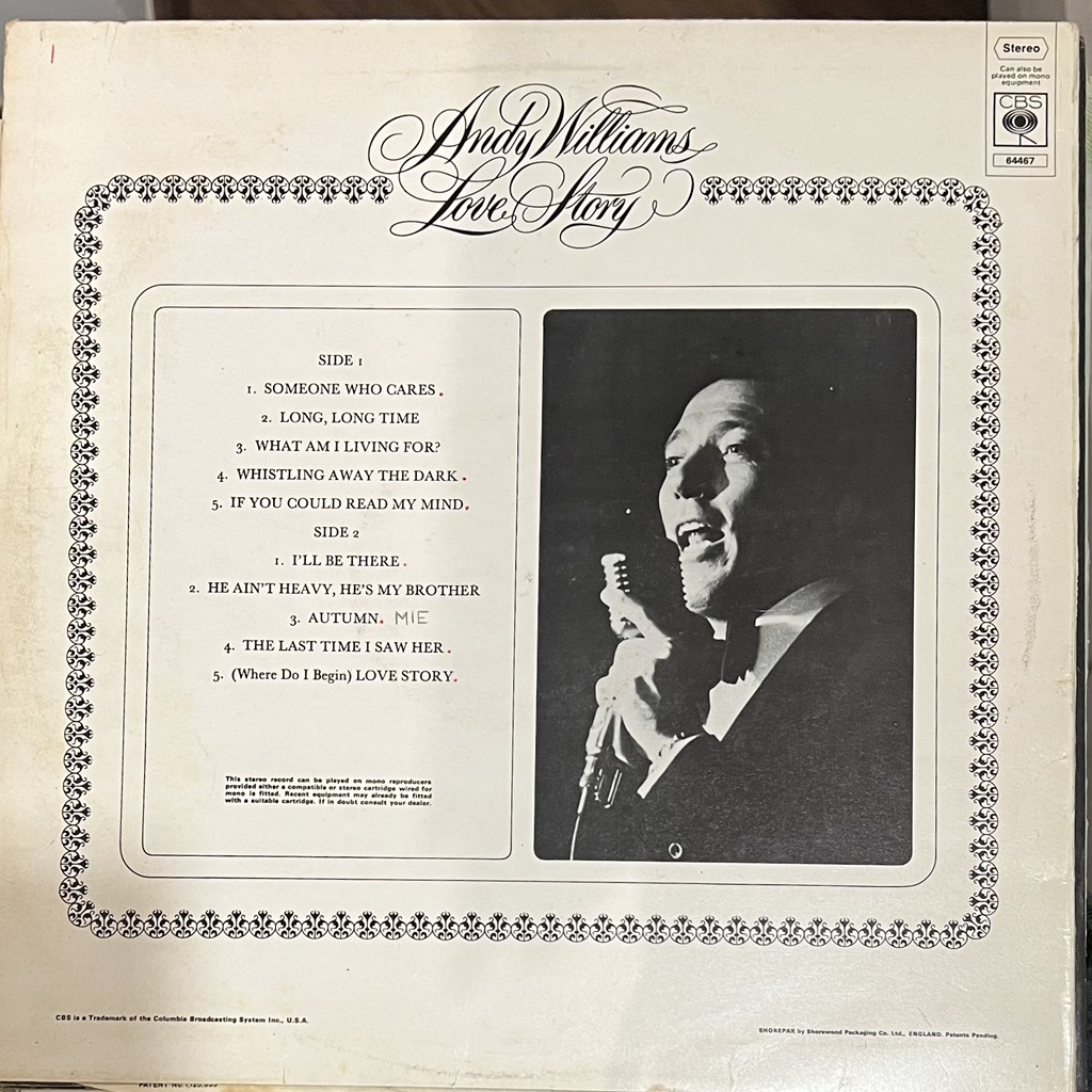 vinyl Andy Williams – Love Story