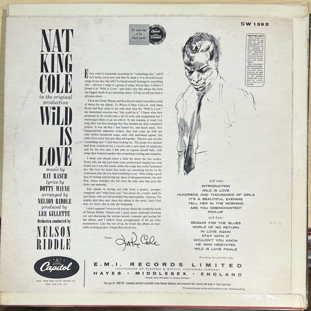 vinyl Nat King Cole – Wild Is Love