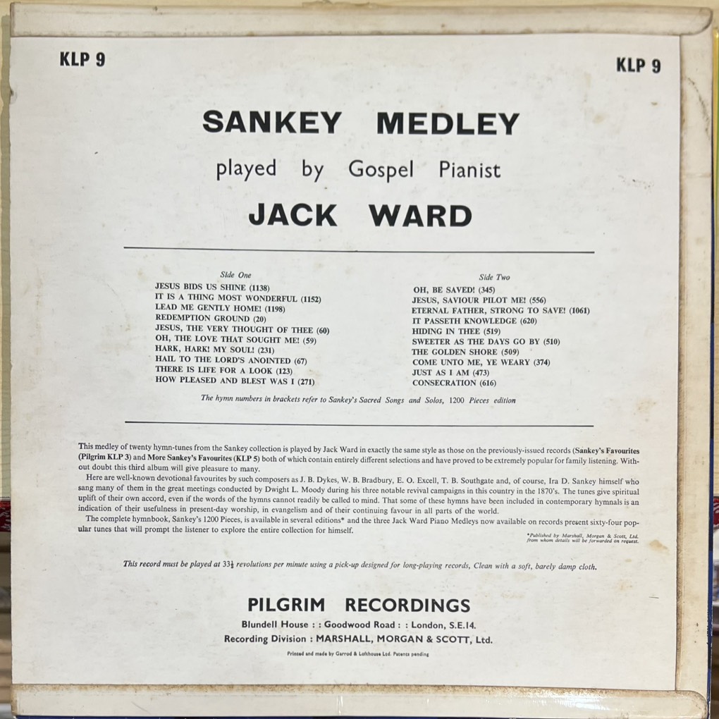 vinyl Jack Ward – Sankey Medley