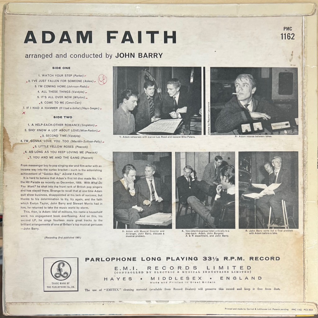 vinyl Adam Faith – Adam Faith