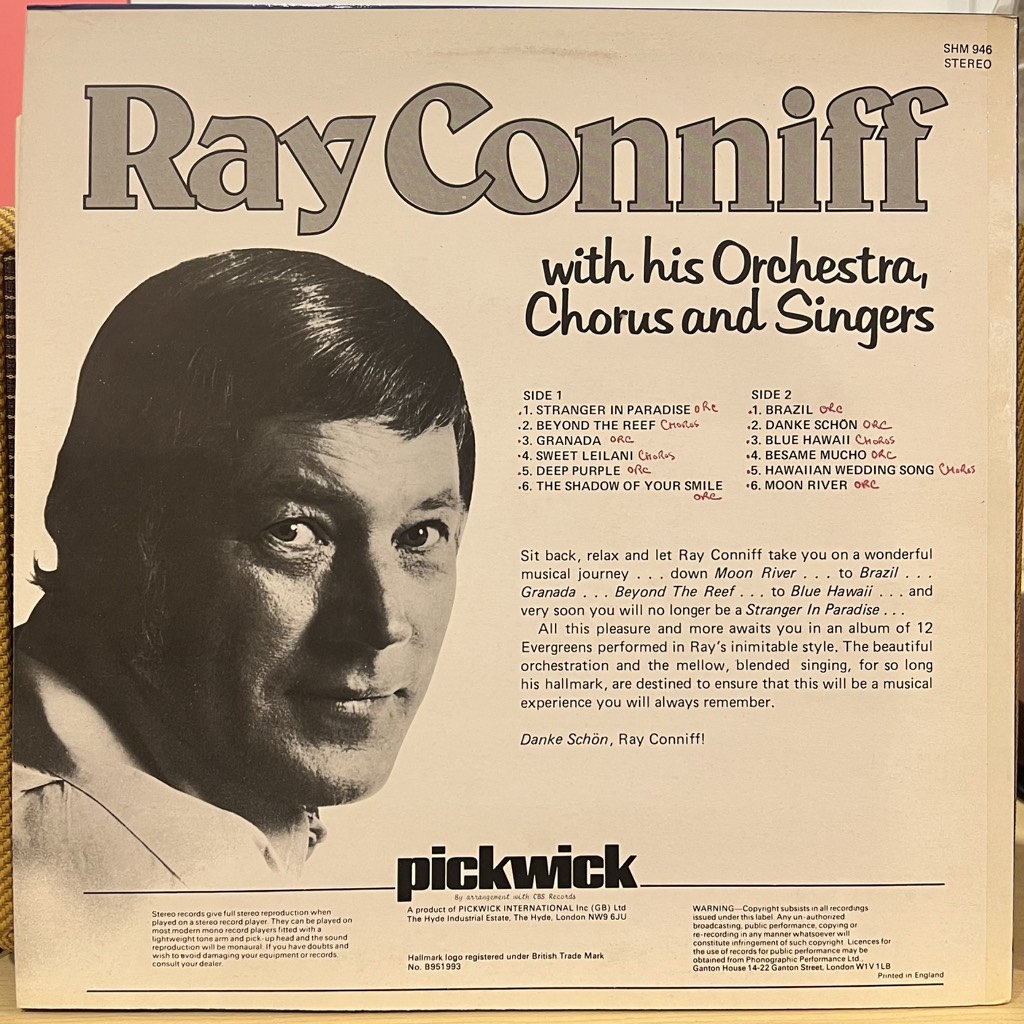 vinyl Ray Conniff – Ray Conniff With His Orchestra, Chorus And Singers