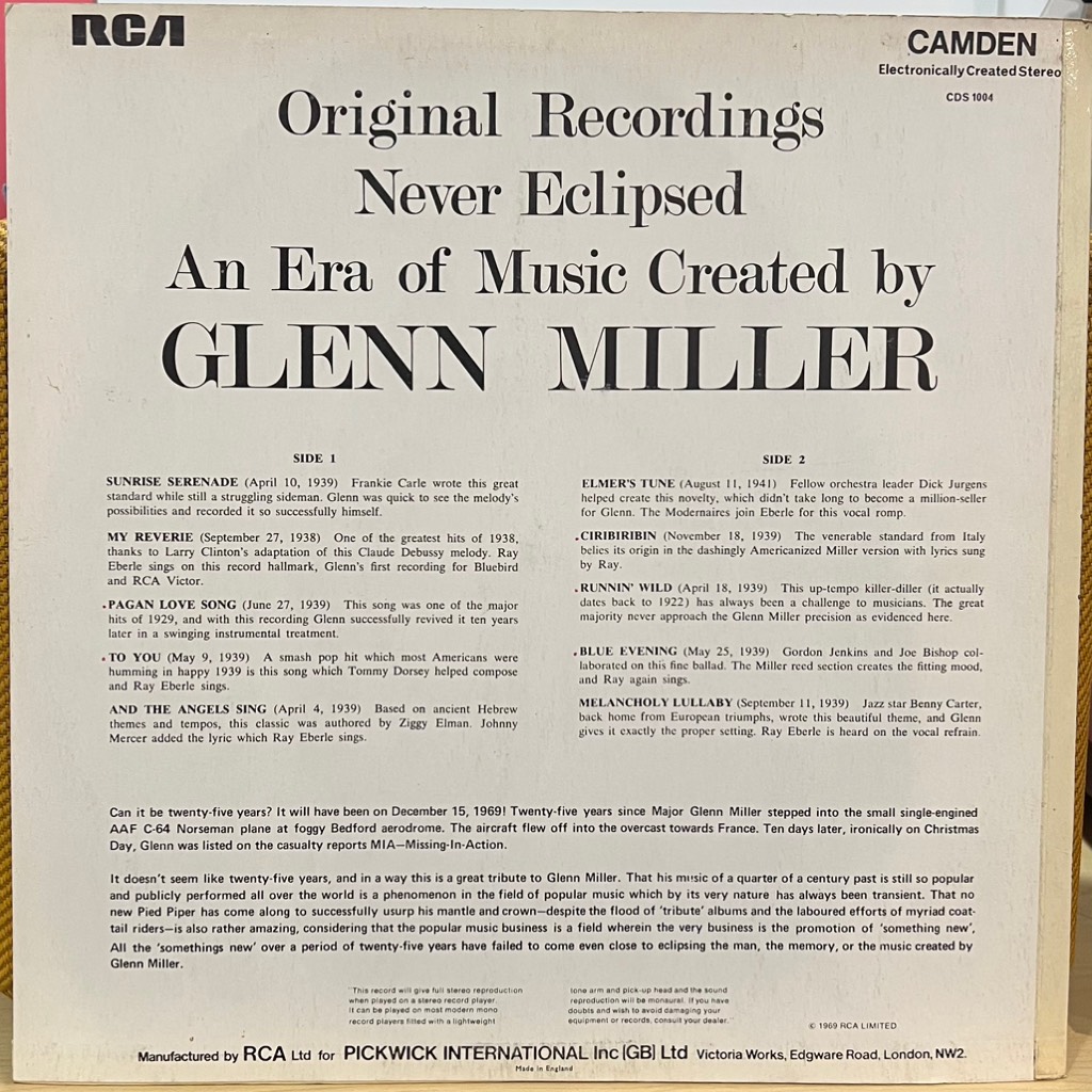 vinyl Glenn Miller And His Orchestra – The Original Recordings