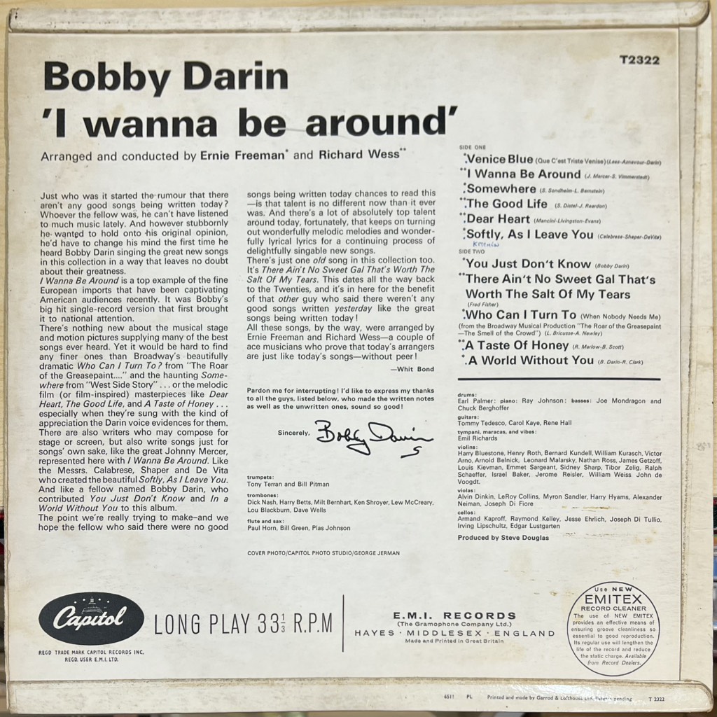 vinyl Bobby Darin – I Wanna Be Around