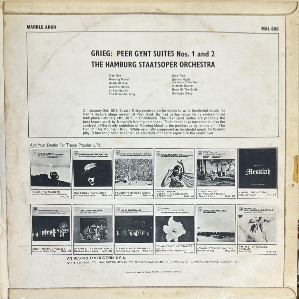 vinyl The Hamburg Staatsoper Orchestra – Peer Gynt