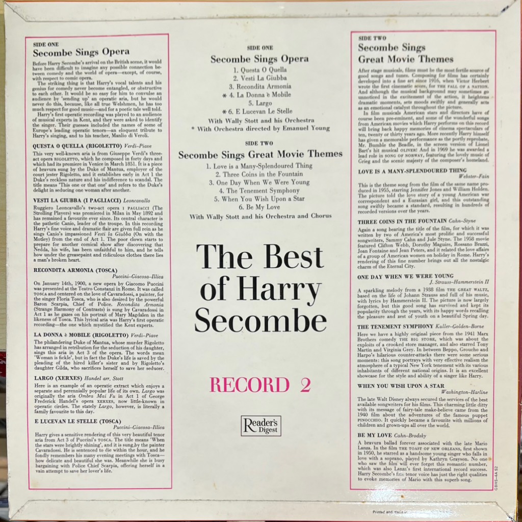 thuê vinyl Harry Secombe – The Best Of Harry Secombe - Secombe Sings Opera - Secombe Sings The Great Movie Themes