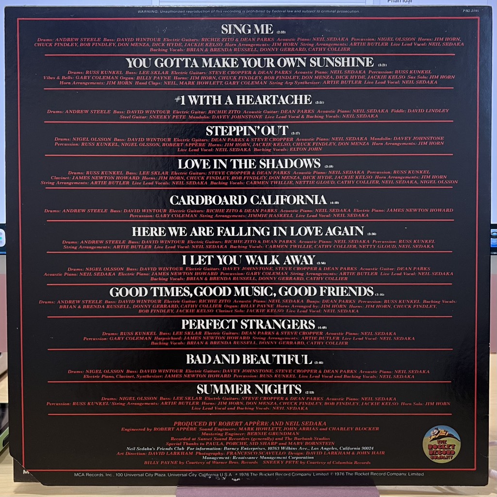 vinyl Neil Sedaka – Steppin' Out