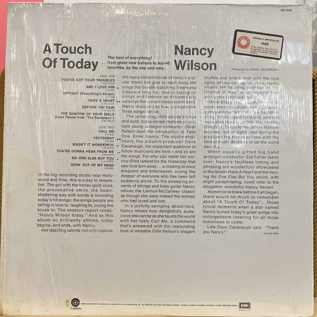 vinyl Nancy Wilson – A Touch Of Today