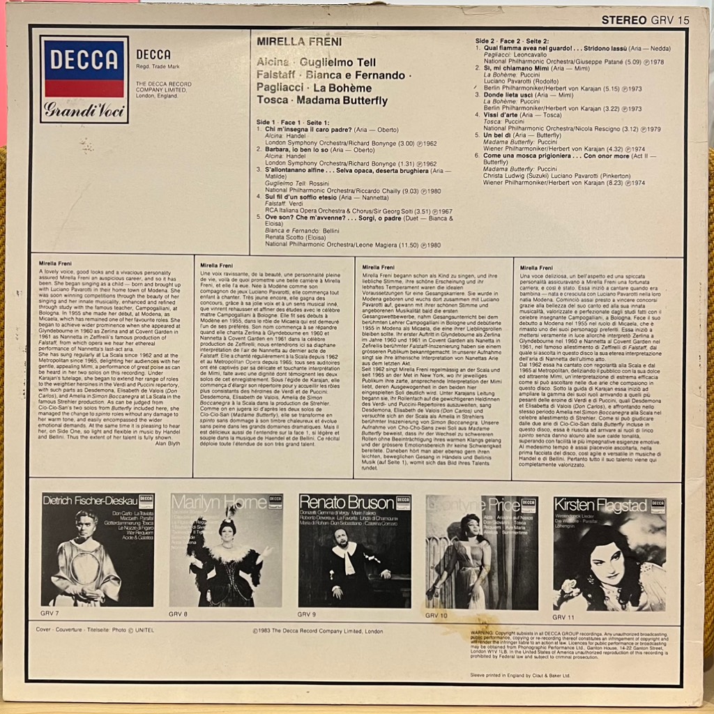 vinyl Mirella Freni – Mirella Freni