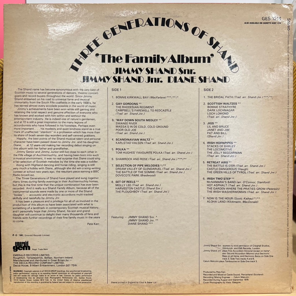 thuê vinyl Jimmy Shand, Jimmy Shand Junior, Diane Shand – Three Generations Of Shand
