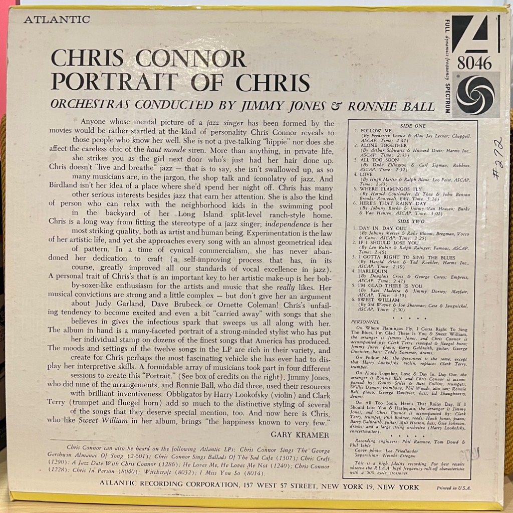 vinyl Chris Connor – A Portrait Of Chris