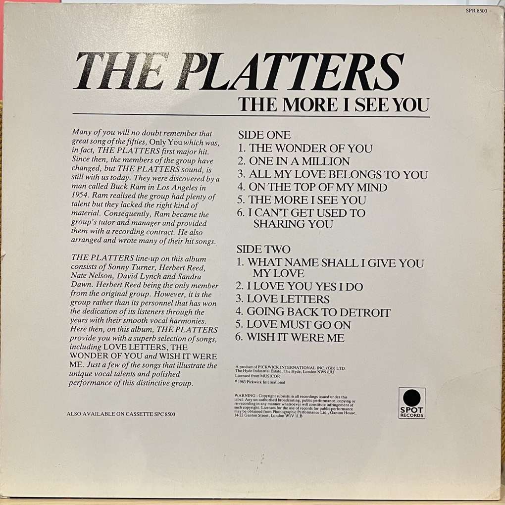 vinyl The Platters – The More I See You