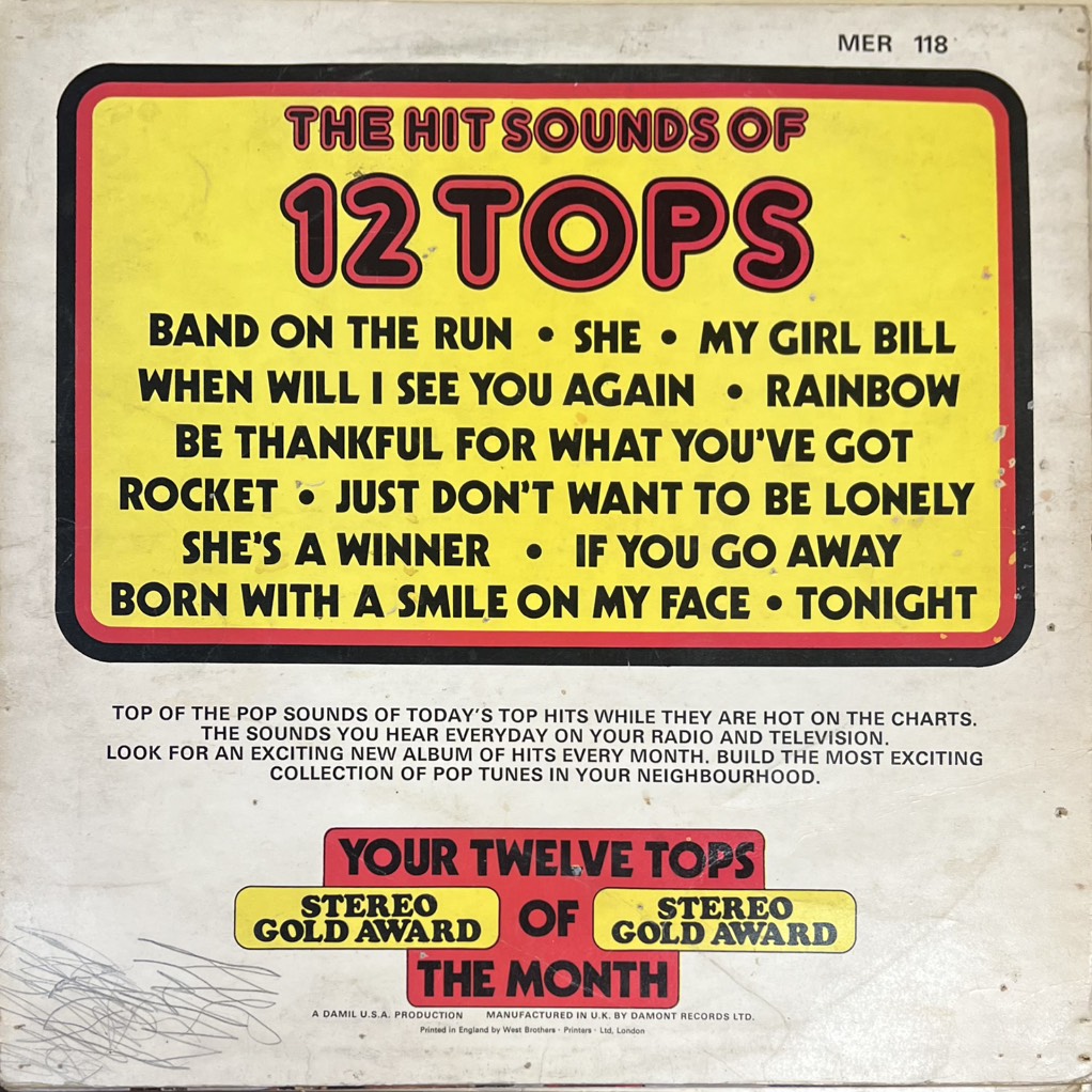 thuê vinyl Unknown Artist – 12 Tops Todays Top Hits - Volume 22