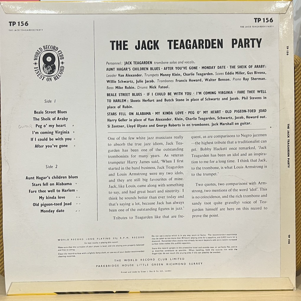 thuê vinyl Jack Teagarden – The Jack Teagarden Party