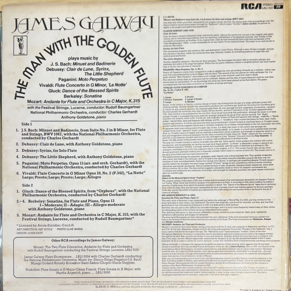 vinyl James Galway – The Man With The Golden Flute