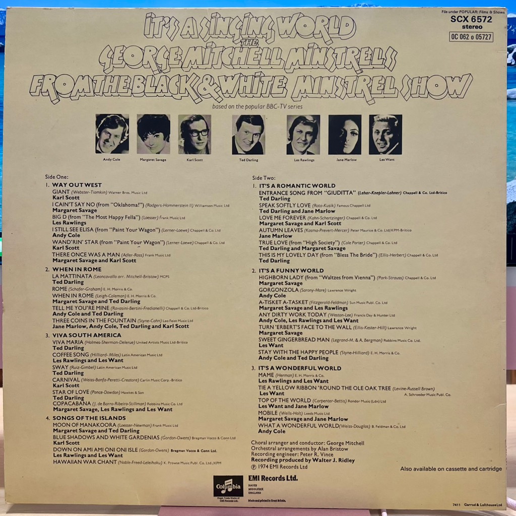 vinyl The George Mitchell Minstrels – It's A Singing World