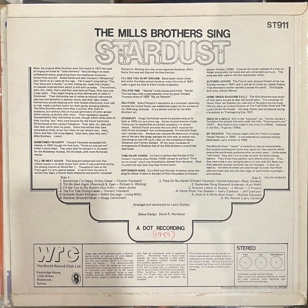 vinyl The Mills Brothers – Stardust