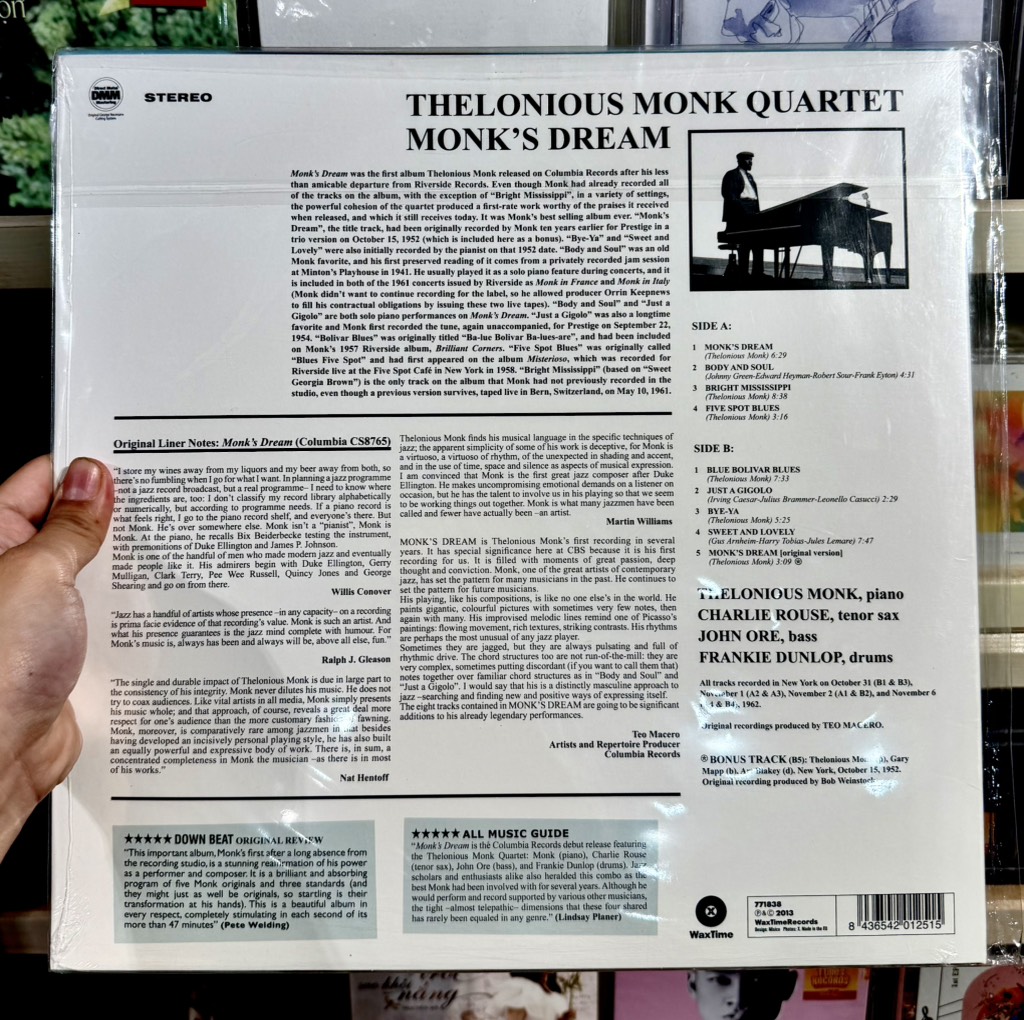 vinyl THELONIOUS MONK - MONK'S DREAM ( pure virgin vinyl )