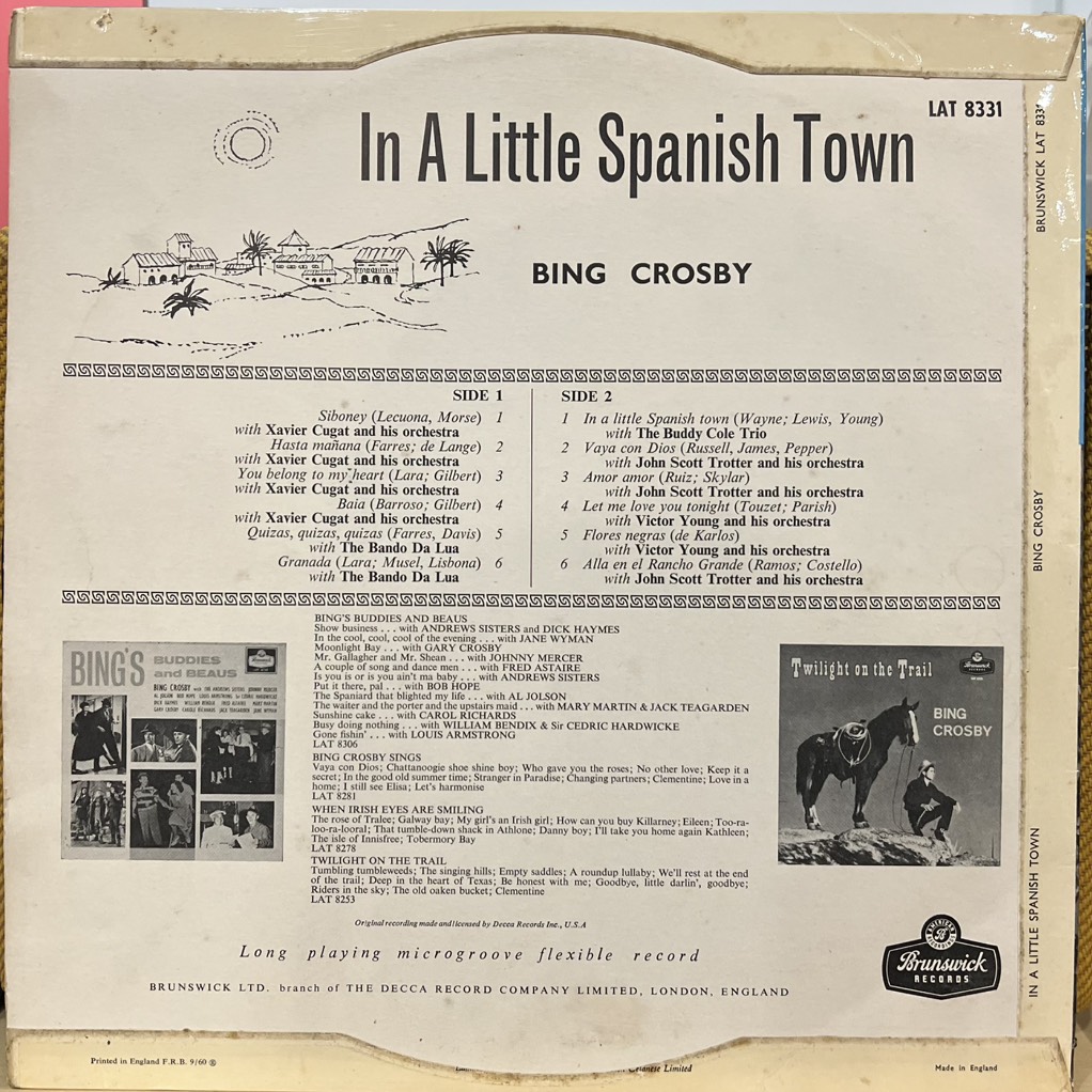 vinyl Bing Crosby – In A Little Spanish Town