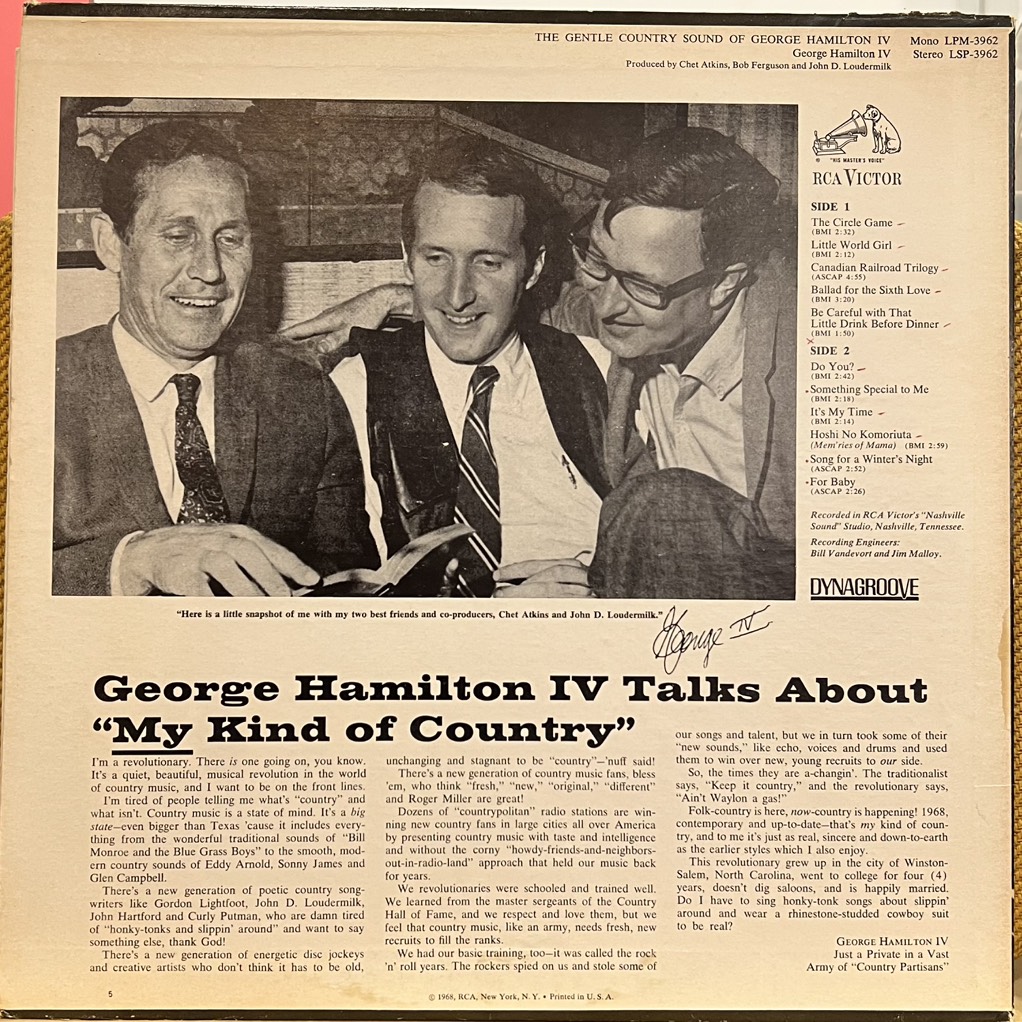 vinyl George Hamilton IV – The Gentle Country Sound Of George Hamilton IV