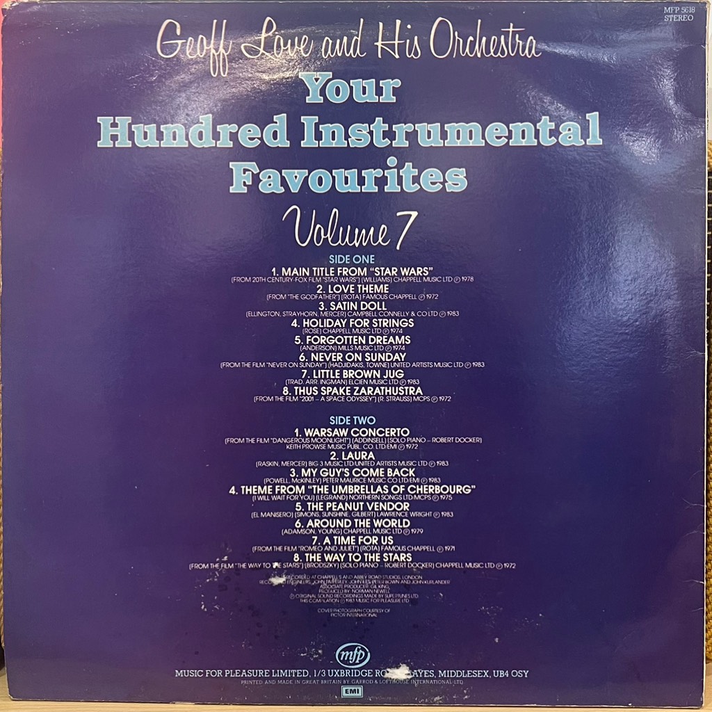 vinyl Geoff Love And His Orchestra – Your Hundred Instrumental Favourites Volume 7