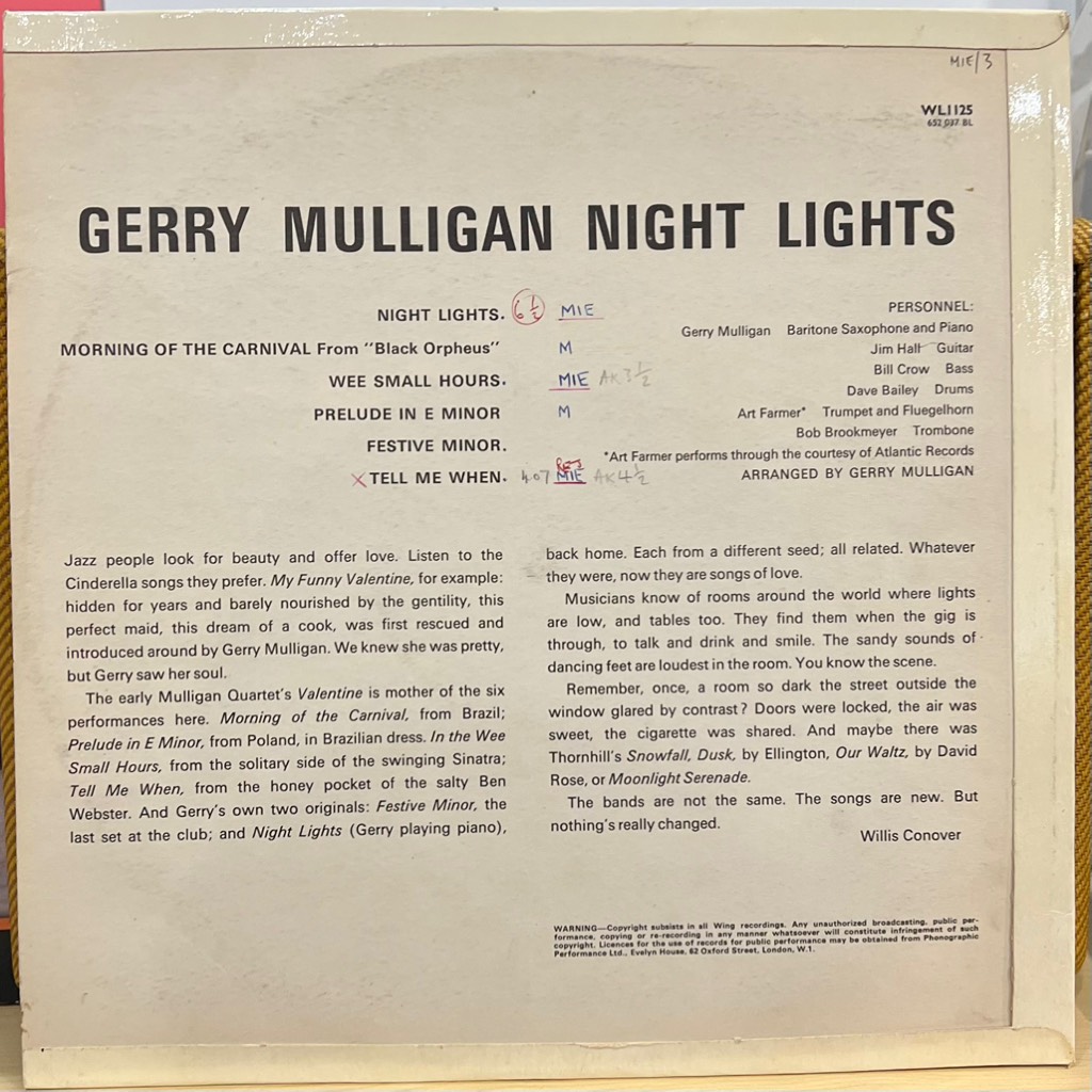 vinyl Gerry Mulligan – Night Lights