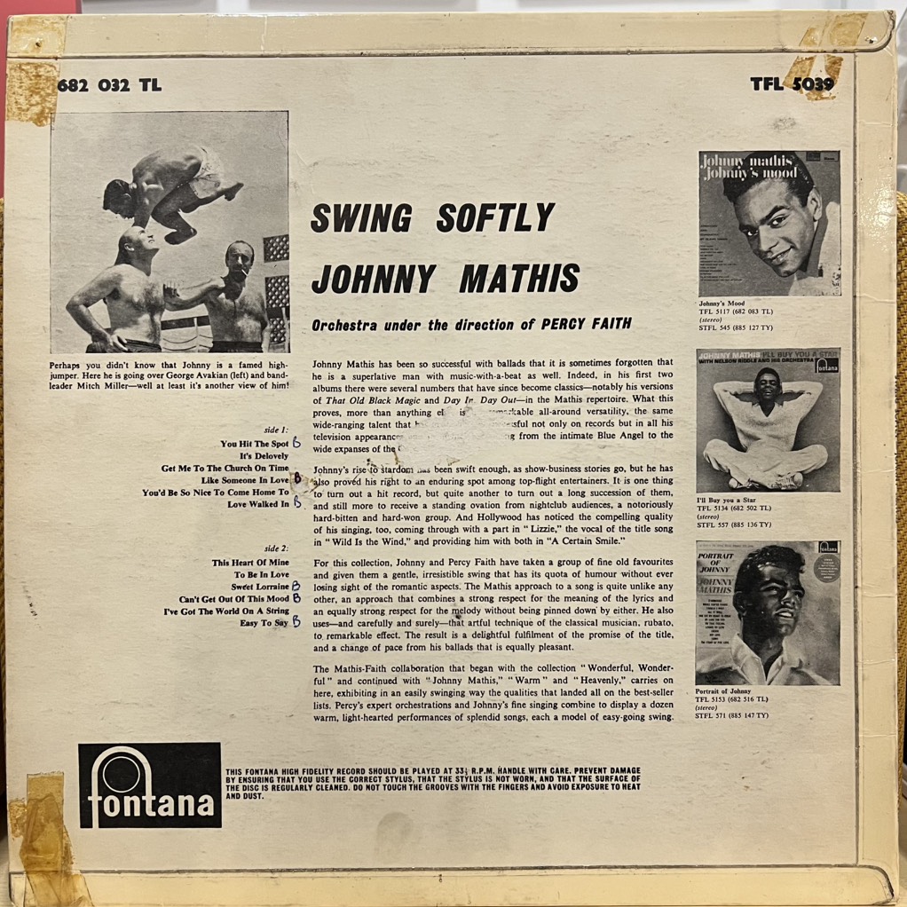 vinyl Johnny Mathis – Swing Softly