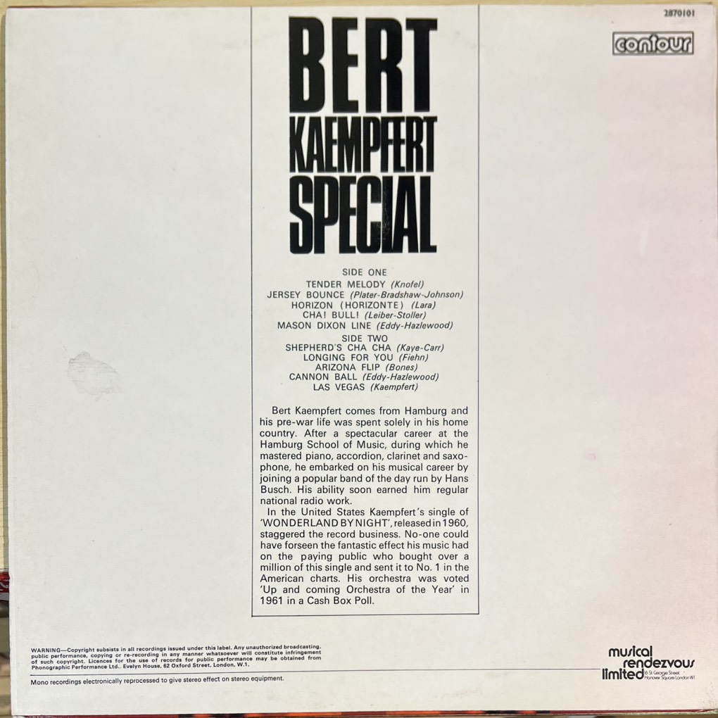 thuê vinyl Bert Kaempfert And His Orchestra – Bert Kaempfert Special