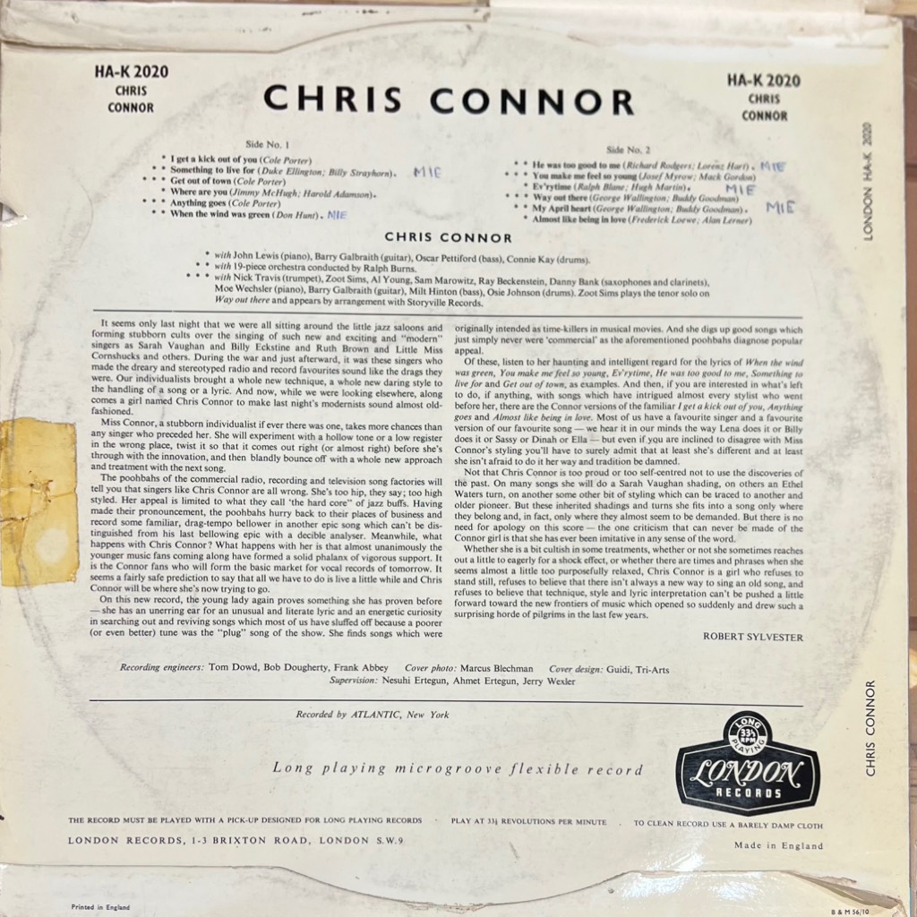 vinyl Chris Connor – Chris Connor