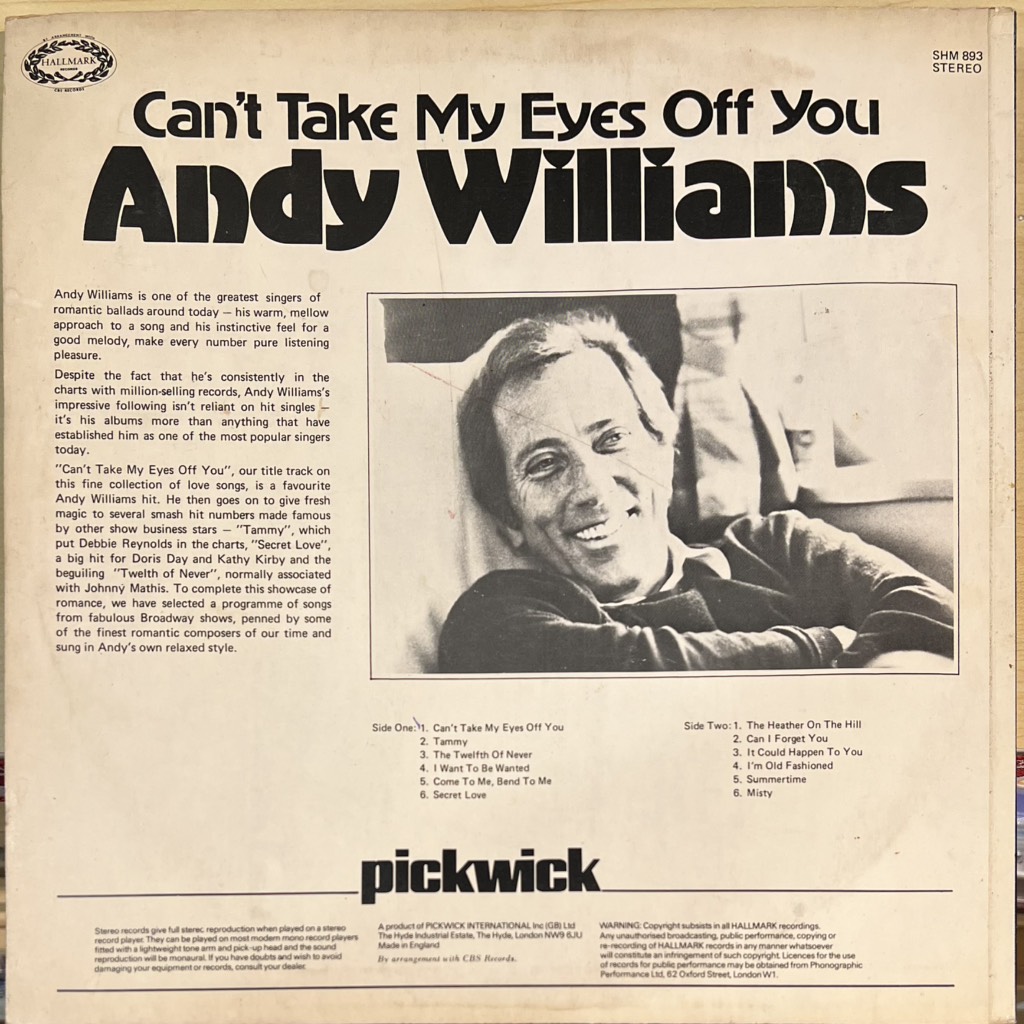 vinyl Andy Williams – Can't Take My Eyes Off You