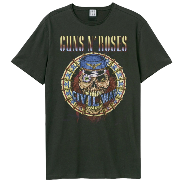 GUNS N ROSES CIVIL WAR AMPLIFIED LARGE VINTAGE CHARCOAL T SHIRT