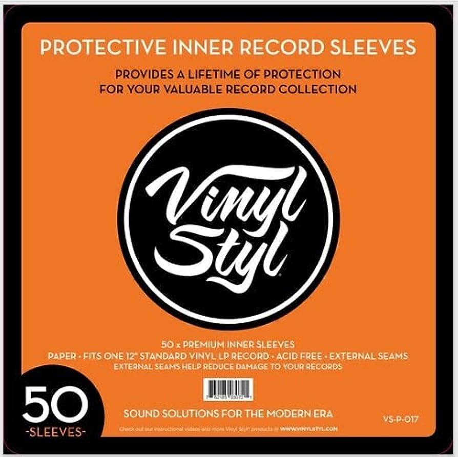 Inner Record Sleeves / Vinyl Styl® 12 Inch - Square Corner - 50 Count (White)