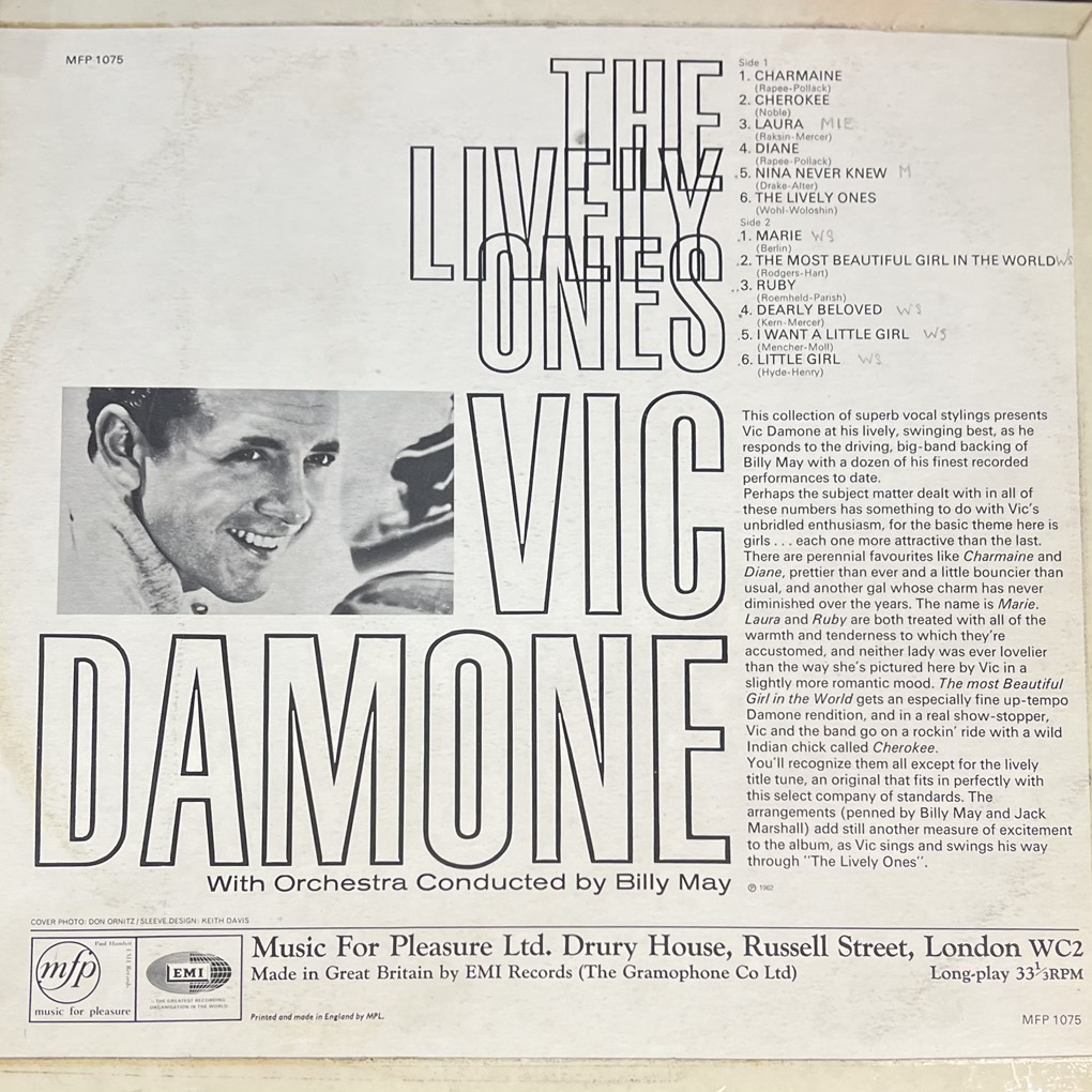 vinyl Vic Damone – The Lively Ones